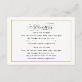 Carte D'accompagnement Élégante Calligraphie Gold Ceremony Directions (Dos)