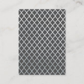 Carte D'accompagnement Elégante Calligraphie gris argent Réception (Dos)