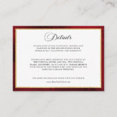 Carte D'accompagnement Élégante calligraphie Mariage rouge et or (Devant)