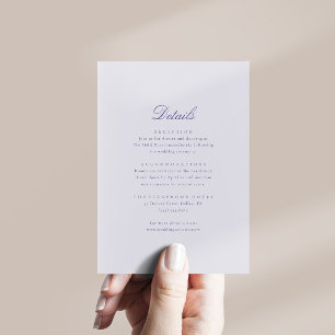 Carte D'accompagnement Élégante calligraphie moderne Détails Mariage
