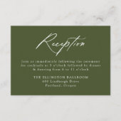 Carte D'accompagnement Élégante Calligraphie Olive Green Mariage Réceptio (Devant)