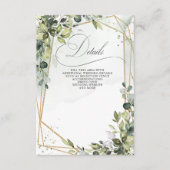 Carte D'accompagnement Élégante calligraphie Verdure Eucalyptus Mariage (Devant)