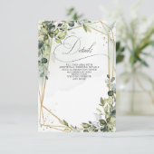 Carte D'accompagnement Élégante calligraphie Verdure Eucalyptus Mariage (Debout devant)