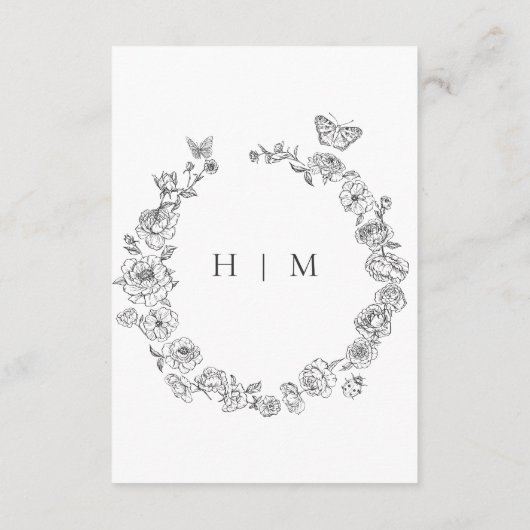 Carte D'accompagnement Élégante Chinoiserie noire Mariage Bird Crest (Dos)