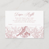 Carte D'accompagnement Élégante Chinoiserie rose Nature Oiseaux Bébé couc (Devant)