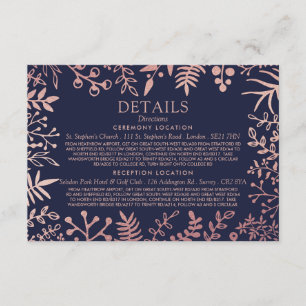 Carte D'accompagnement Elégante collection de Mariages floraux Roses et m