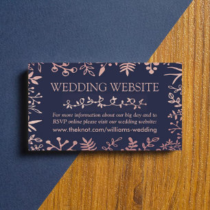 Carte D'accompagnement Elégante collection de Mariages floraux Roses et m