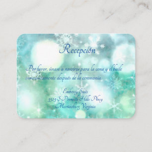 Carte D'accompagnement Elegante Copo de Nieve Tarjeta de Recepción