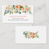 Carte D'accompagnement Elégante Coral Floral Mariage Registry Insert Card (Devant / Derrière)