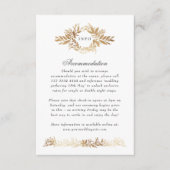 Carte D'accompagnement élégante couronne d'or botanique mariage informati (Devant)
