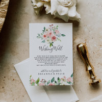Elégante Dainty Automne Floral Mariage Wishing wel