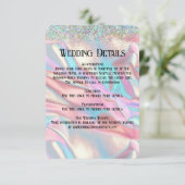 Carte D'accompagnement Elégante Faux Iridescente Foil et Parties scintill (Debout devant)