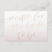 Carte D'accompagnement Élégante Fête des mariées de calligraphie or Rose (Devant)