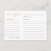 Carte D'accompagnement Élégante Fête des mariées de calligraphie or Rose (Dos)