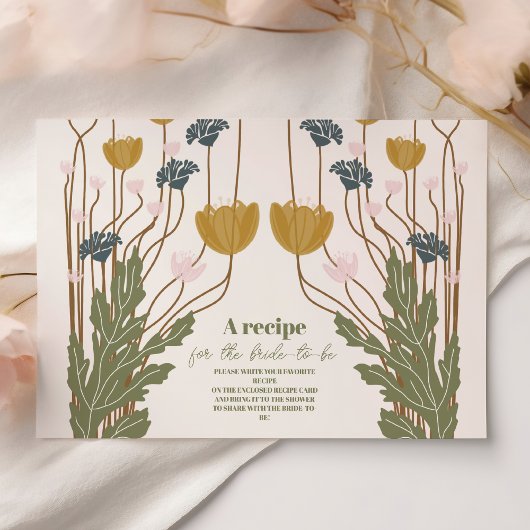 Carte D'accompagnement Elégante Fête des mariées Florale Art Nouveau