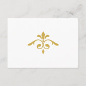 Carte D'accompagnement Elégante Filigree or sur blanc, Réception de maria (Dos)