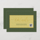 Carte D'accompagnement Élégante fleur de lis Détails du mariage Code QR (Devant / Derrière)