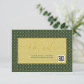 Carte D'accompagnement Élégante fleur de lis Détails du mariage Code QR (Debout devant)