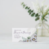 Carte D'accompagnement Élégante Fleur Violette Aquarelle Réception (Debout devant)