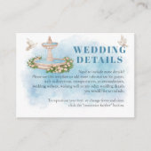 Carte D'accompagnement Elégante Fleurs de fontaine Doves Fly Détails Mari (Devant)