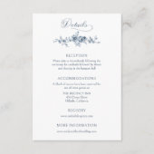 Carte D'accompagnement Élégante gravée Florale Bleue Français (Devant)