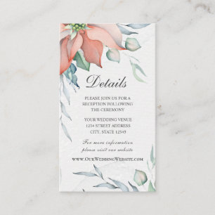 Carte D'accompagnement Elégante hiver Noël Vacances Aquarelle Floral