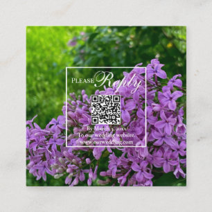 Carte D'accompagnement Elégante Lilac lavande fleurie violette QR code RS