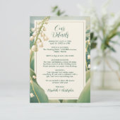 Carte D'accompagnement Elégante Lily de la Vallée Florale Mariage (Debout devant)