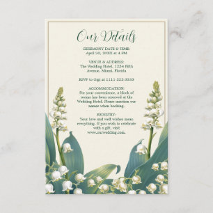 Carte D'accompagnement Elégante Lily de la vallée Mariage floral