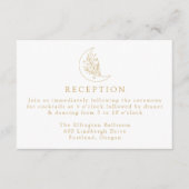 Carte D'accompagnement Elégante Lune et étoiles Gold Mariage Réception (Devant)