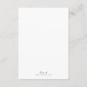Carte D'accompagnement Élégante Mariage en marbre blanc chic (Dos)