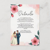 Carte D'accompagnement Élégante Mariée Rose Dusty Et Mariage Floral Groom (Devant)