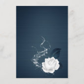 Carte D'accompagnement Elégante marine & fleurs blanches détails (Dos)