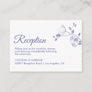 Carte D'accompagnement Elégante orchidée florale moderne réception perwin