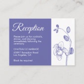 Carte D'accompagnement Elégante orchidée florale moderne réception perwin (Devant)