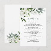 Carte D'accompagnement Elégante Orchidées Blanches Bohème Détails Mariage (Devant / Derrière)