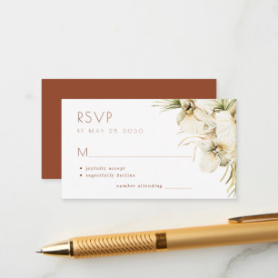 Carte D'accompagnement Elégante pampa herbe mariage floral RSVP