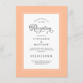 Carte D'accompagnement Élégante Pêche Bordure Mariage Réception Calligrap (Devant)