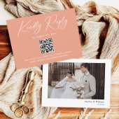 Carte D'accompagnement Elégante Pêche Orange Mariage RSVP