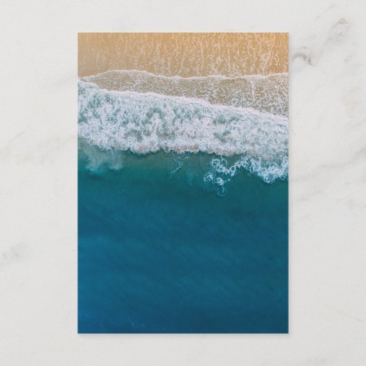 Carte D'accompagnement Elégante Plage Bleu Océan Mariage Envie de bien (Dos)