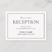 Carte D'accompagnement Elégante Plum Purple Classic Script Réception (Devant)