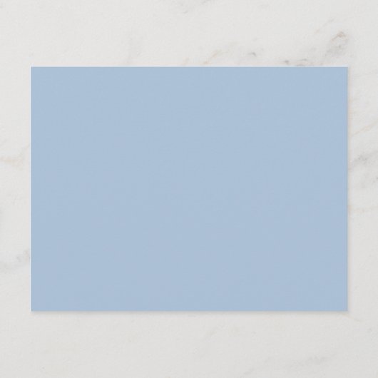 Carte D'accompagnement Elégante Poudre Bleu Script Mariage Réception (Dos)