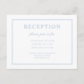 Carte D'accompagnement Elégante Poudre Bleu Script Mariage Réception (Devant)