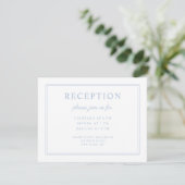 Carte D'accompagnement Elégante Poudre Bleu Script Mariage Réception (Debout devant)