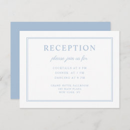Carte D'accompagnement Elégante Poudre Bleu Script Mariage Réception