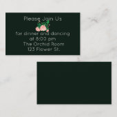 Carte D'accompagnement Elégante Réception De Camellia Rose (Devant / Derrière)