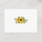 Carte D'accompagnement Elégante Réception De Mariage De Tournesol (Dos)
