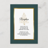 Carte D'accompagnement Elégante Réception de mariage d'hiver Emerald Gold (Devant)