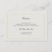 Carte D'accompagnement Élégante Réception de Mariage Moderne Classique Éc (Devant)