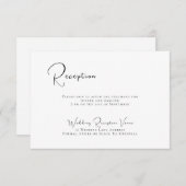 Carte D'accompagnement Elégante Réception de mariage noir et blanc (Devant / Derrière)